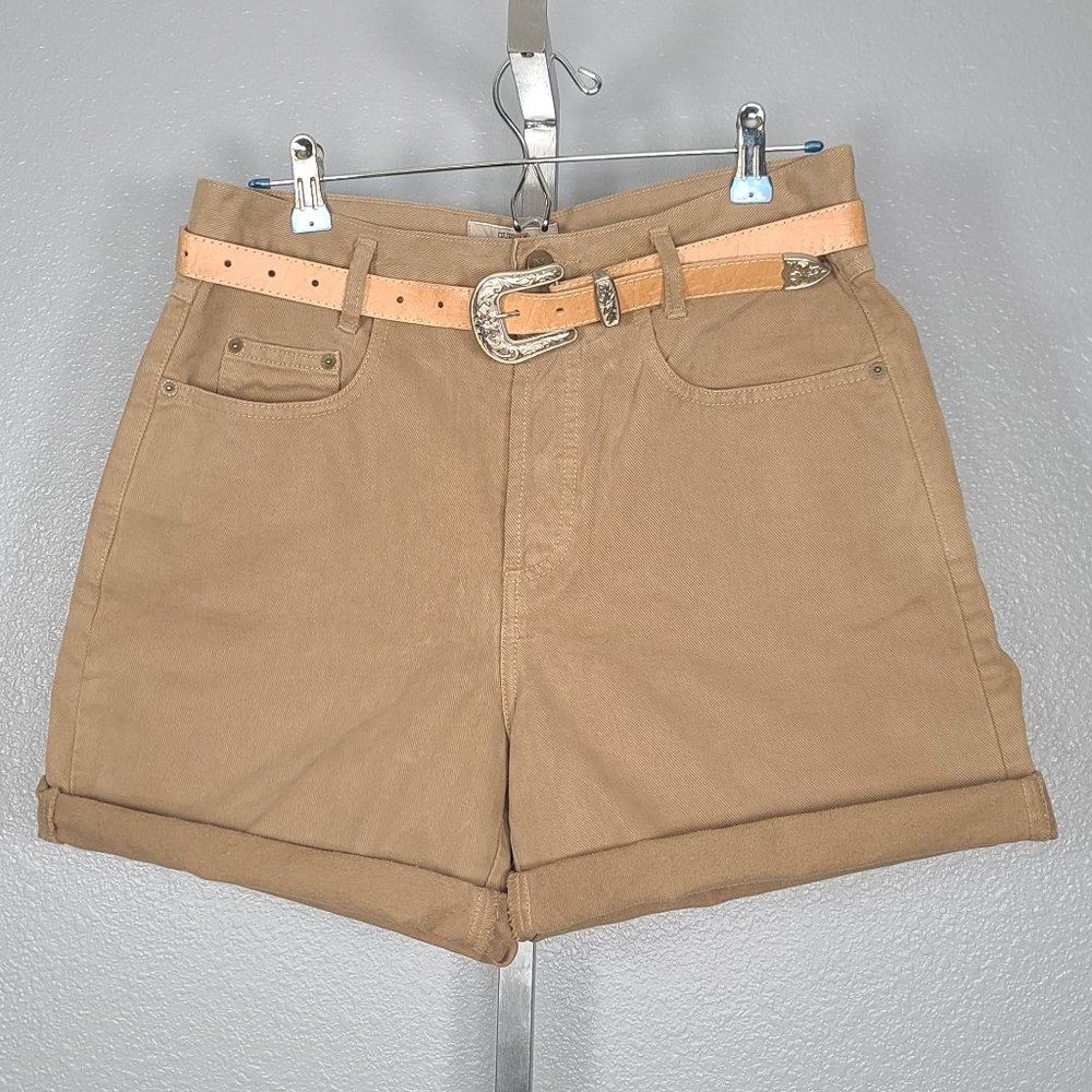 VTG Guess High Waist Belted Button Fly Jean Shorts